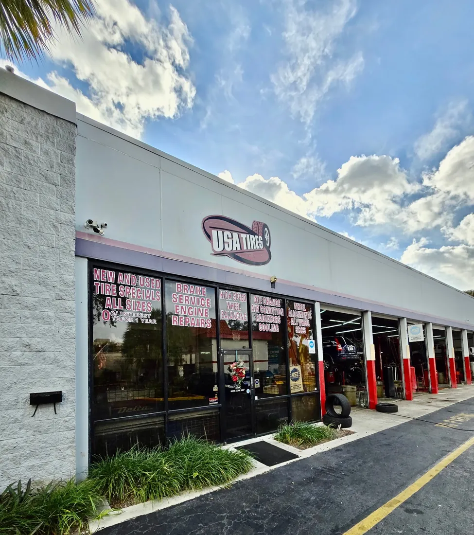 USA Tires and Automotive shop exterior in Plantation, Florida
